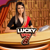 Lucky 7 card display with a glowing seven