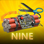 Nine card game with a large number nine card