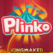 Plinko board with a falling ball and pegs
